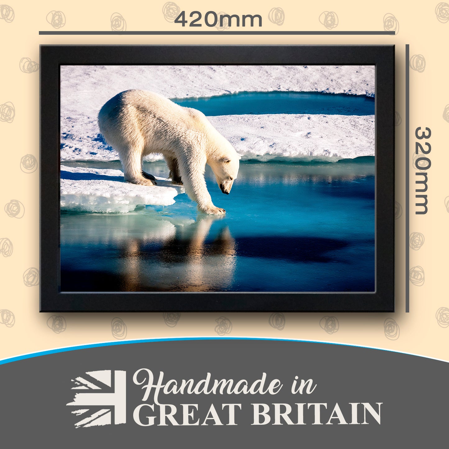 Polar Bear on the Ice Cushioned Lap Tray