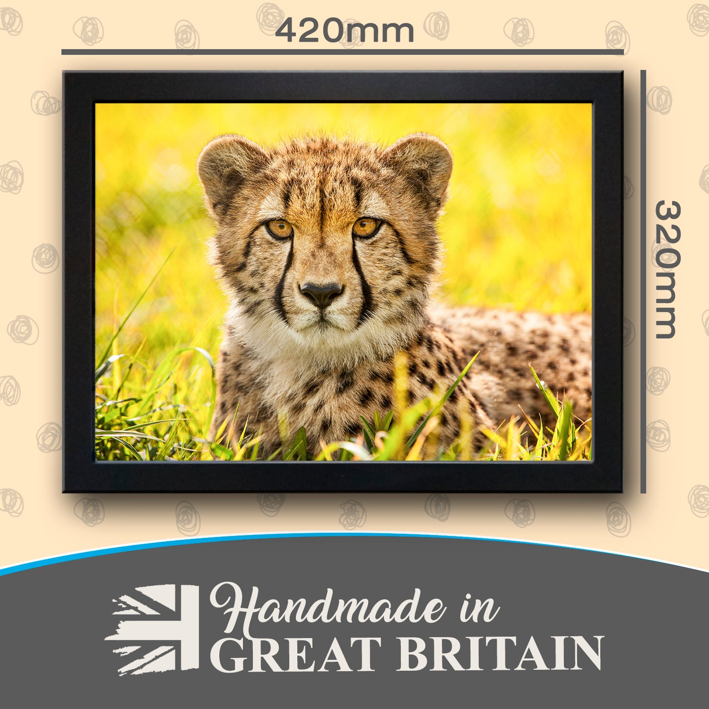 Cheetah in the Grass Cushioned Lap Tray