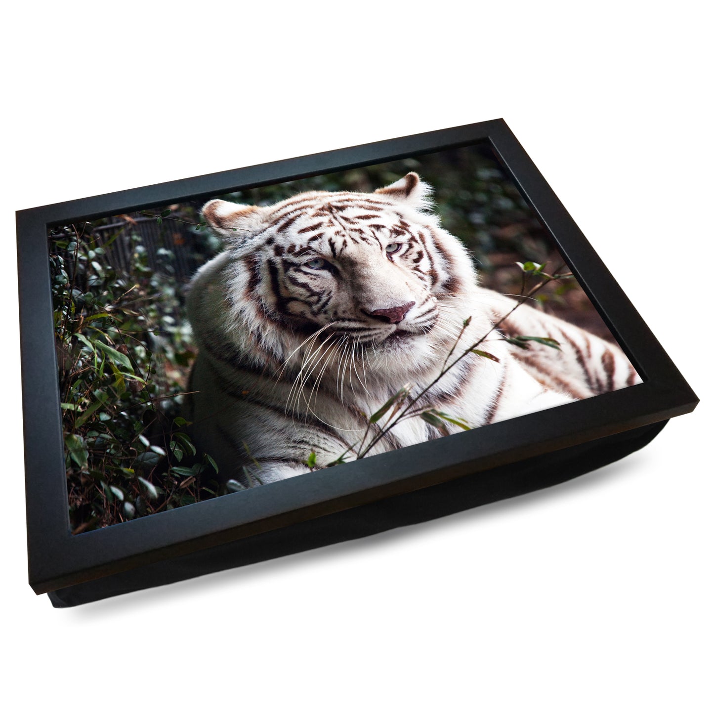White Bengal Tiger Cushioned Lap Tray