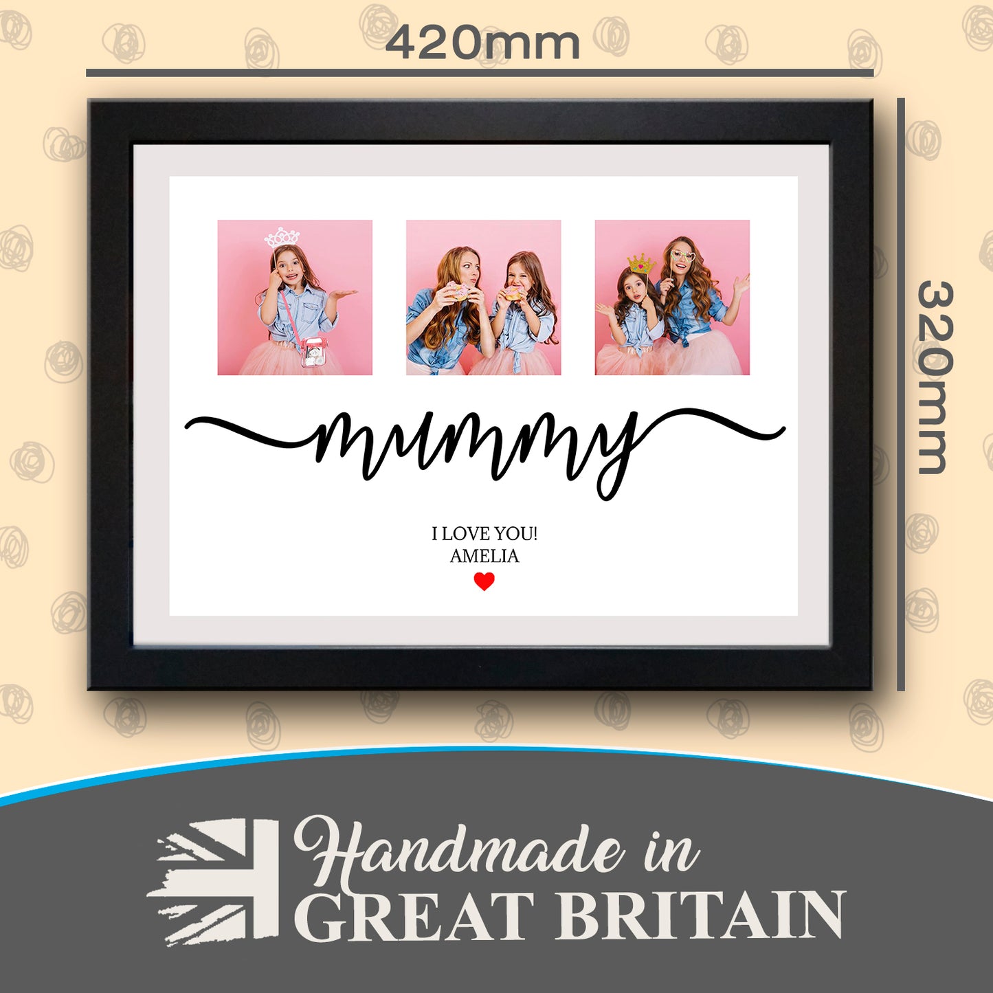 'Mummy I Love You!' Personalised Photo Collage Lap Tray