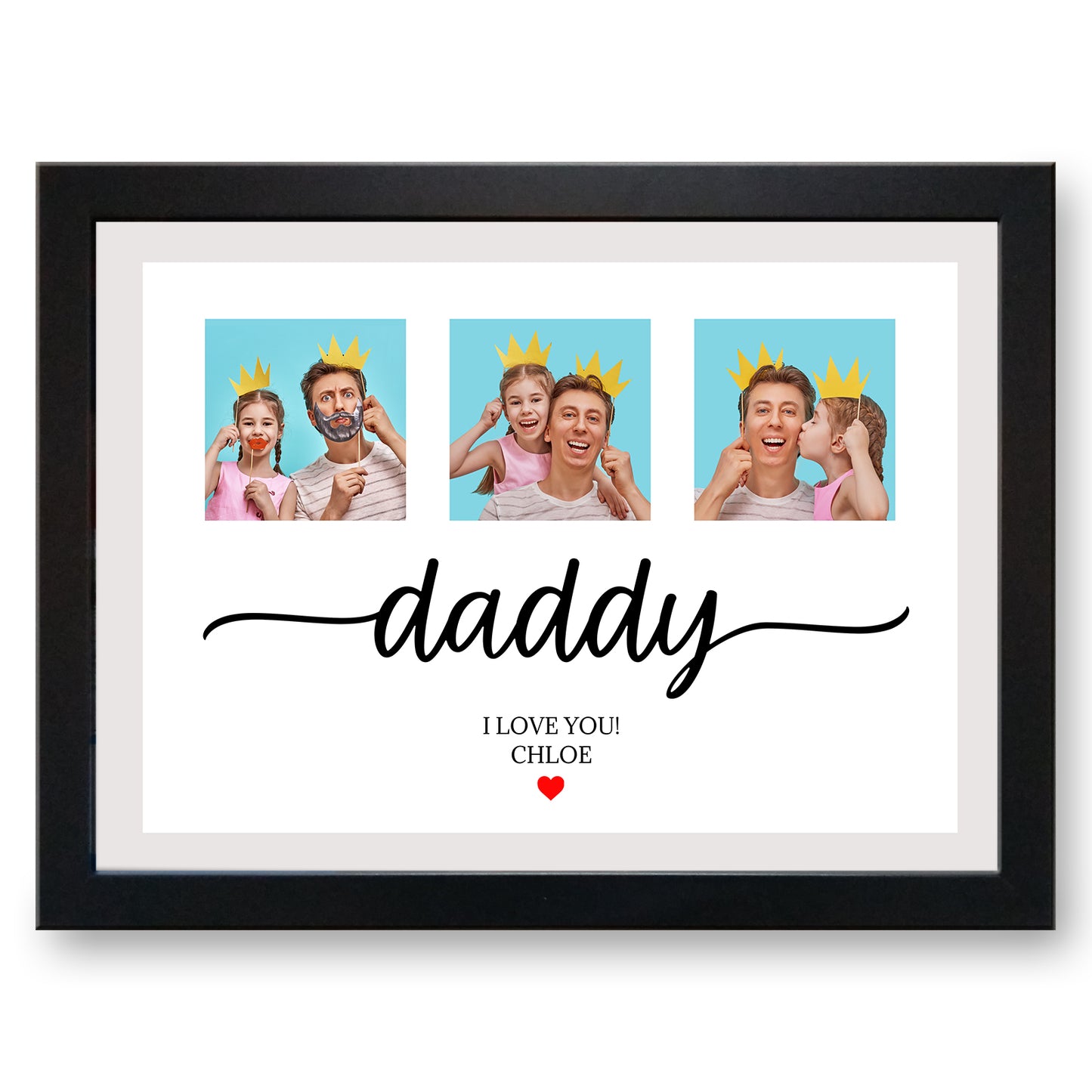 'Daddy I Love You!' Personalised Photo Collage Lap Tray