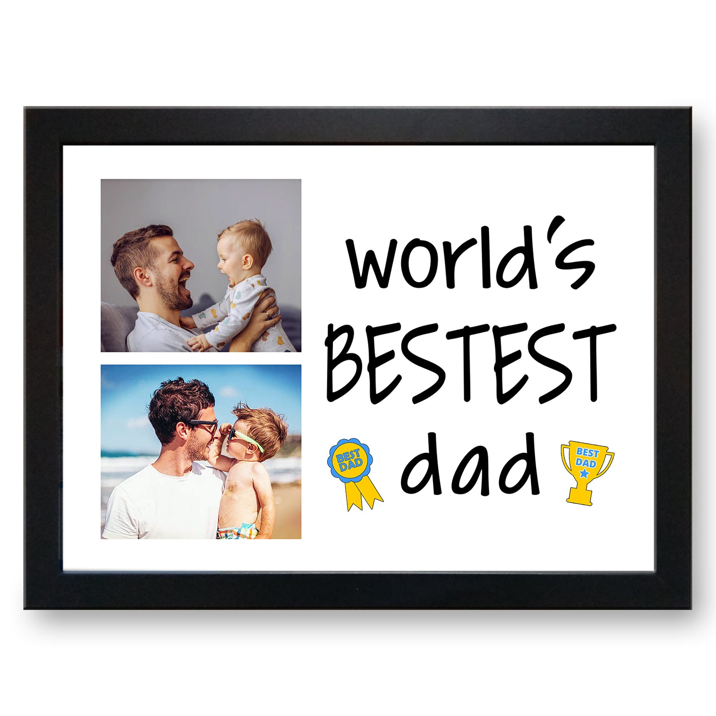 'World's Bestest Dad' Personalised Photo Collage Lap Tray