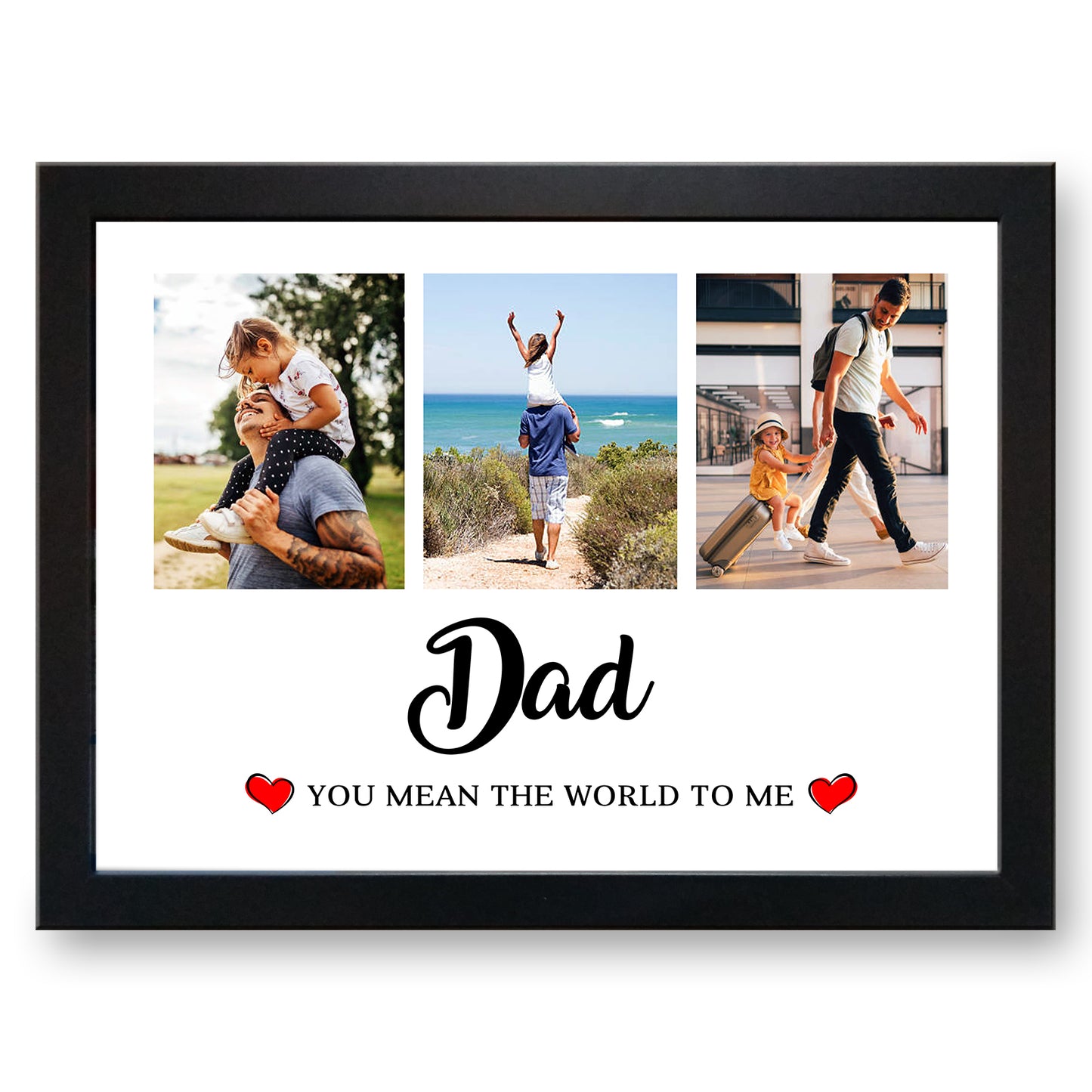 'Dad You Mean The World To Me' Personalised Photo Collage Lap Tray