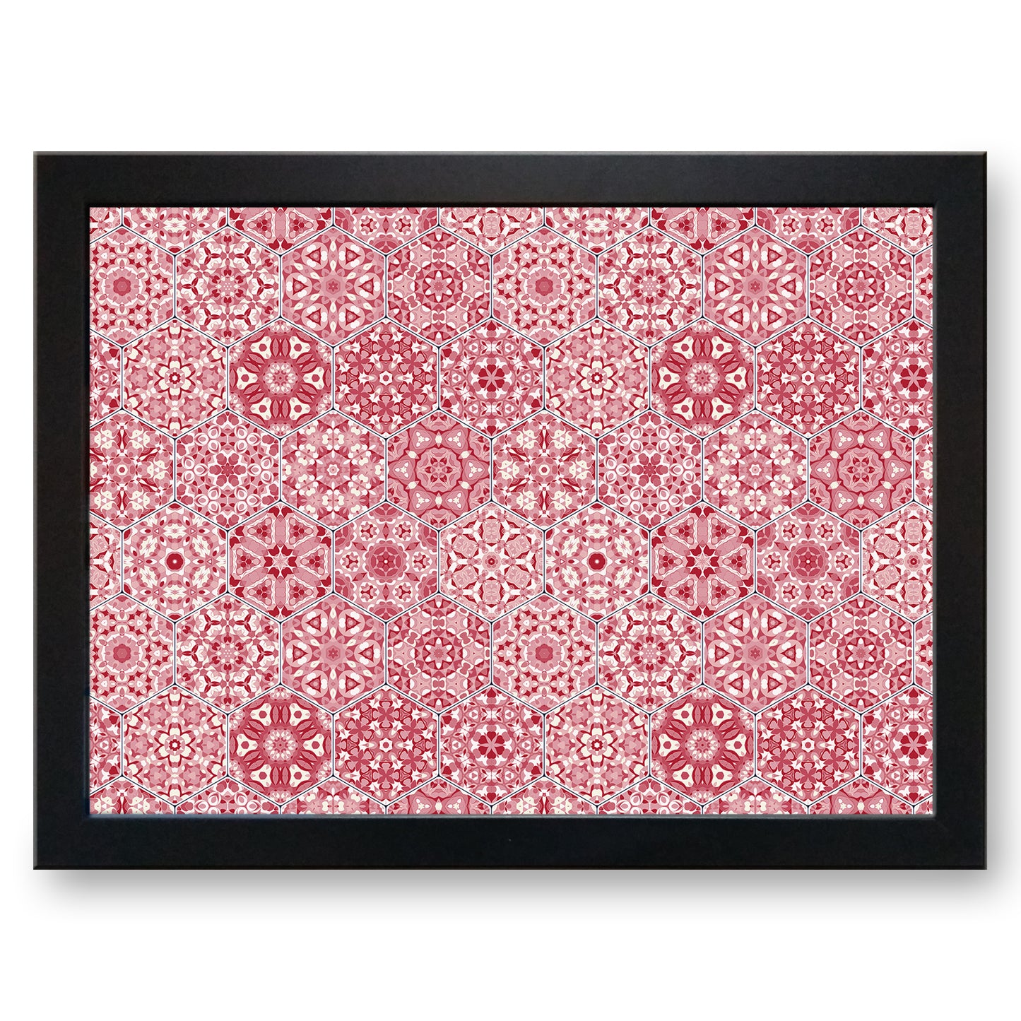 Rosy Pink Tile Pattern Cushioned Lap Tray