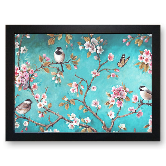 Butterflies & Birds in Cherry Blossom Cushioned Lap Tray