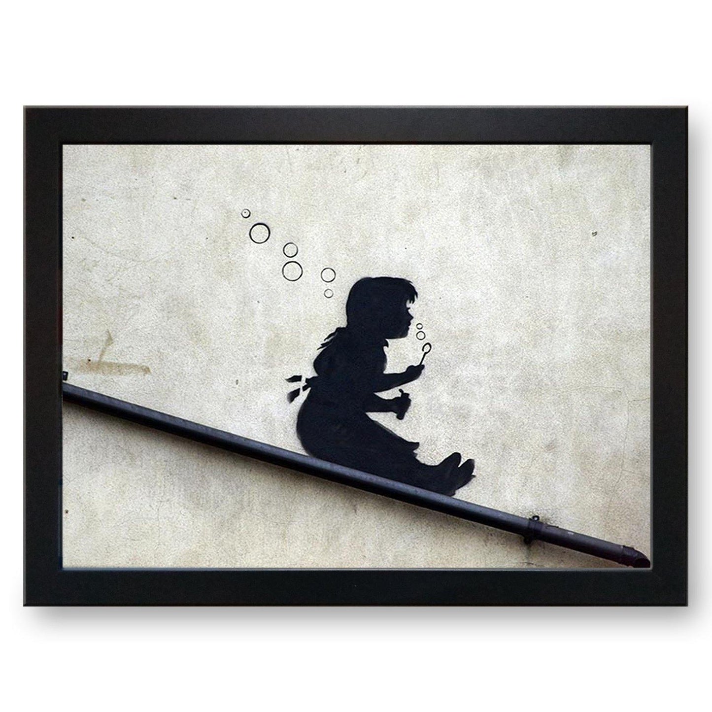 Banksy 'Girl Blowing Bubbles' Cushioned Lap Tray - my personalised lap tray | mooki -