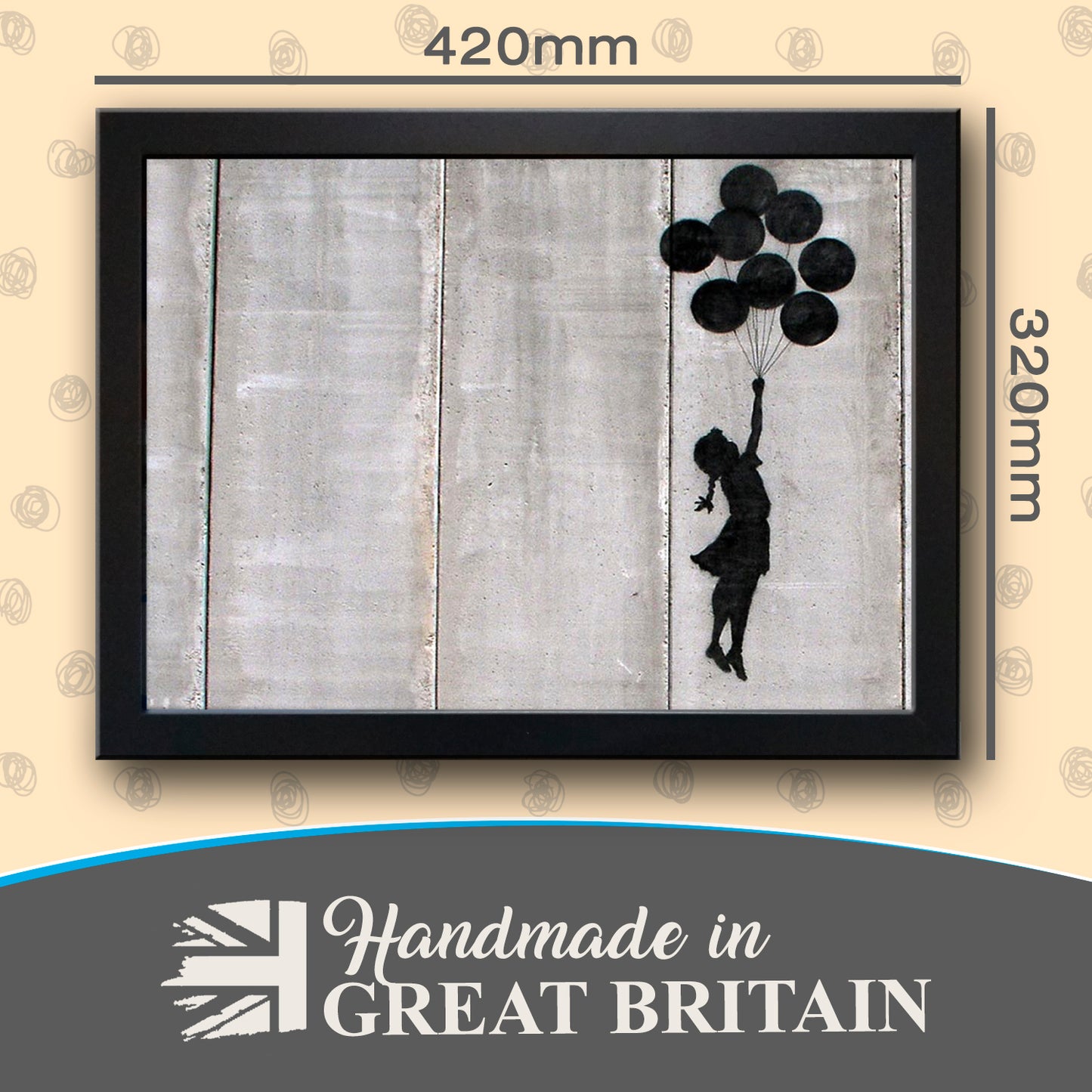 Banksy 'Girl with Balloons' Cushioned Lap Tray