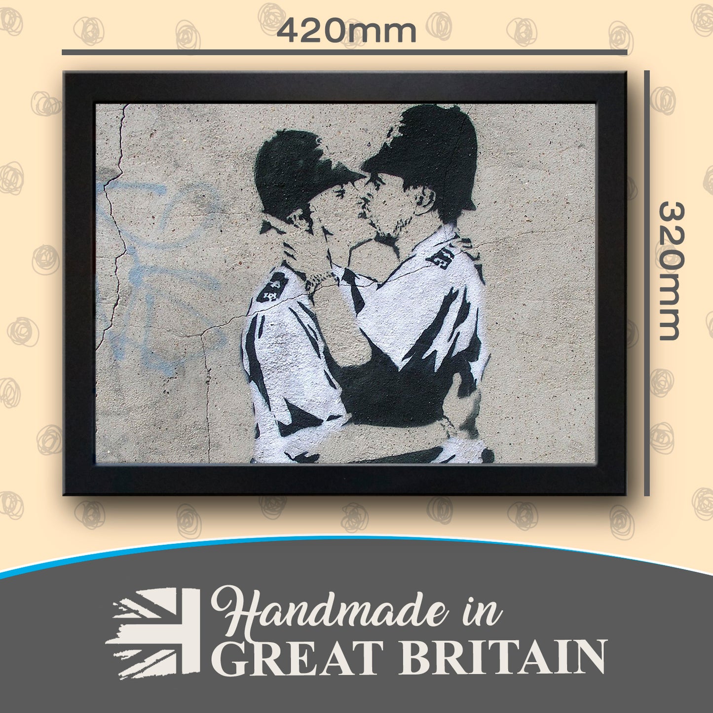 Banksy 'Kissing Coppers' Cushioned Lap Tray