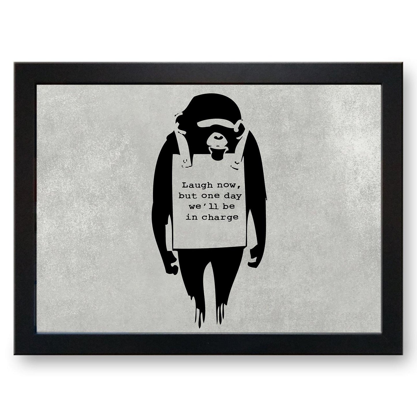 Banksy 'Laugh Now Monkey' Cushioned Lap Tray - my personalised lap tray | mooki -