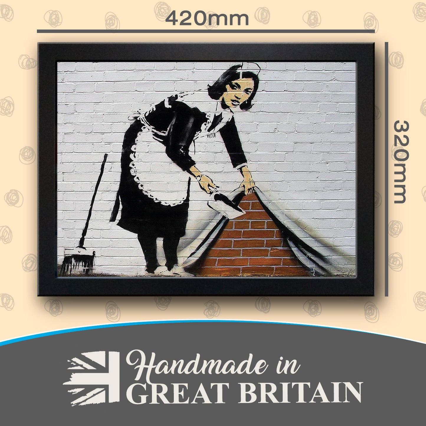 Banksy 'Sweep It Under The Carpet' Cushioned Lap Tray