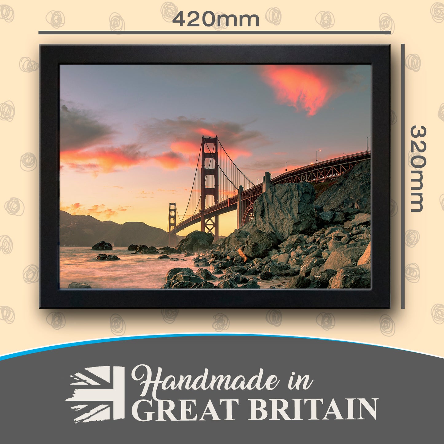 Golden Gate Bridge at Dawn San Francisco Cushioned Lap Tray