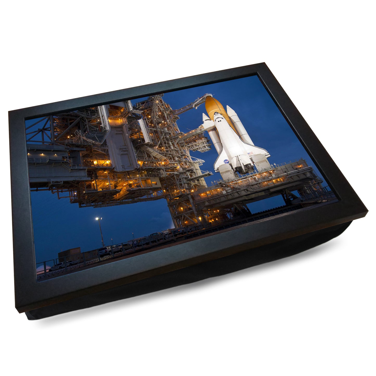 Space Shuttle on Launchpad Cushioned Lap Tray - my personalised lap tray | mooki -