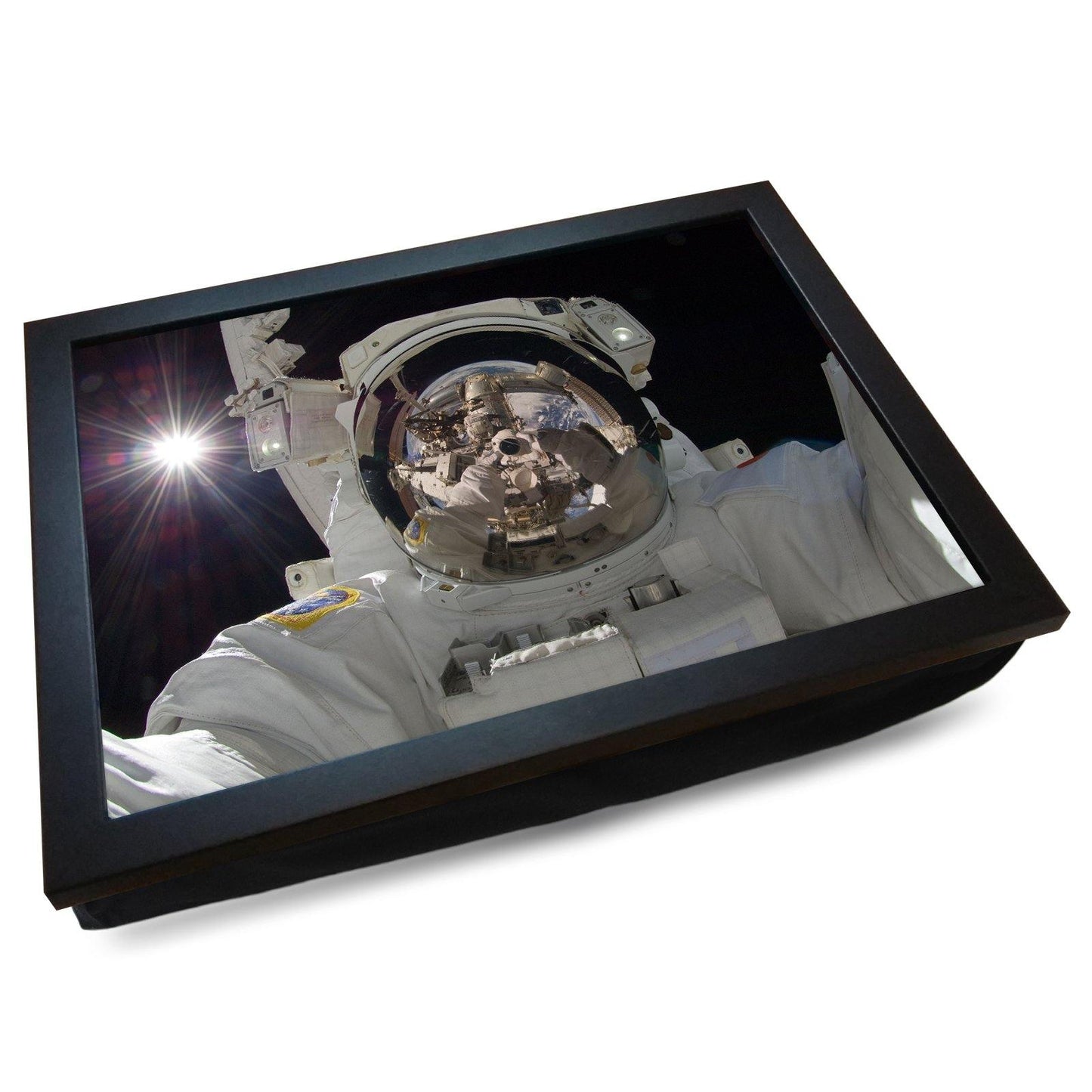 Astronaut Selfie Cushioned Lap Tray - my personalised lap tray | mooki -