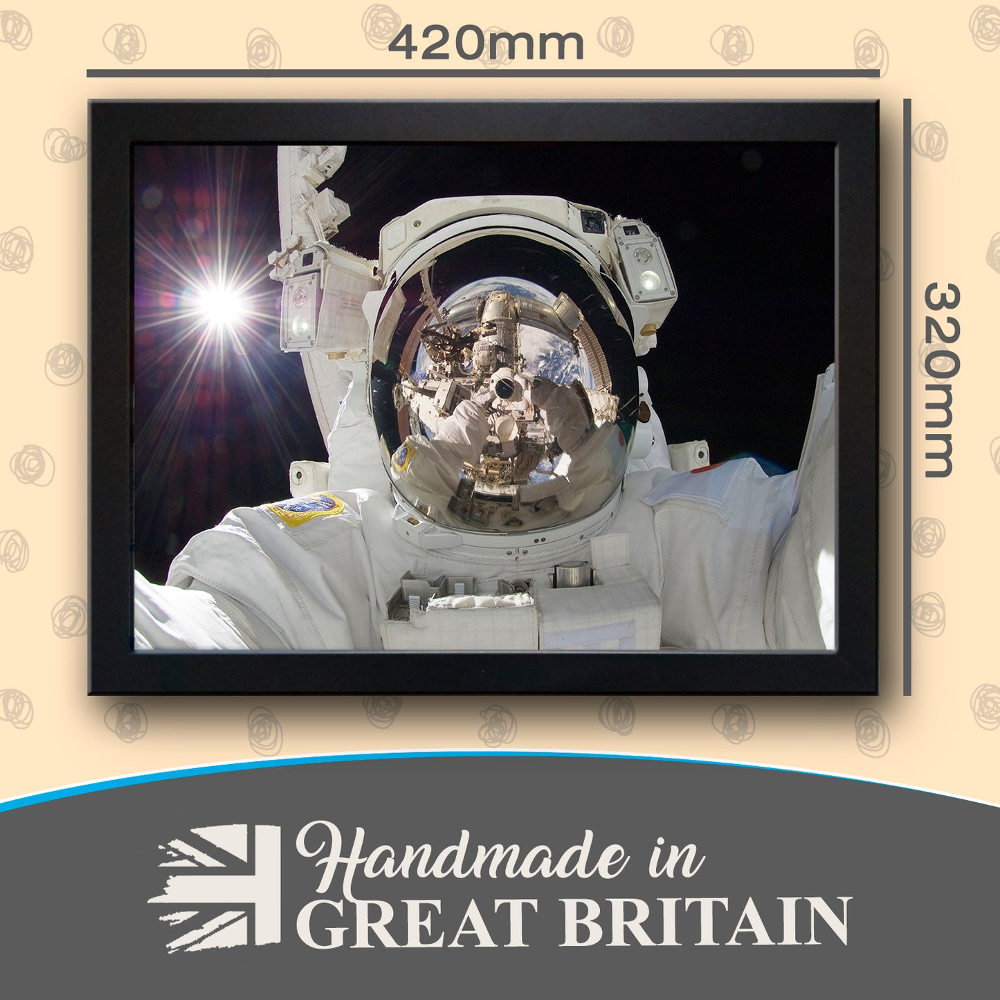 Astronaut Selfie Cushioned Lap Tray