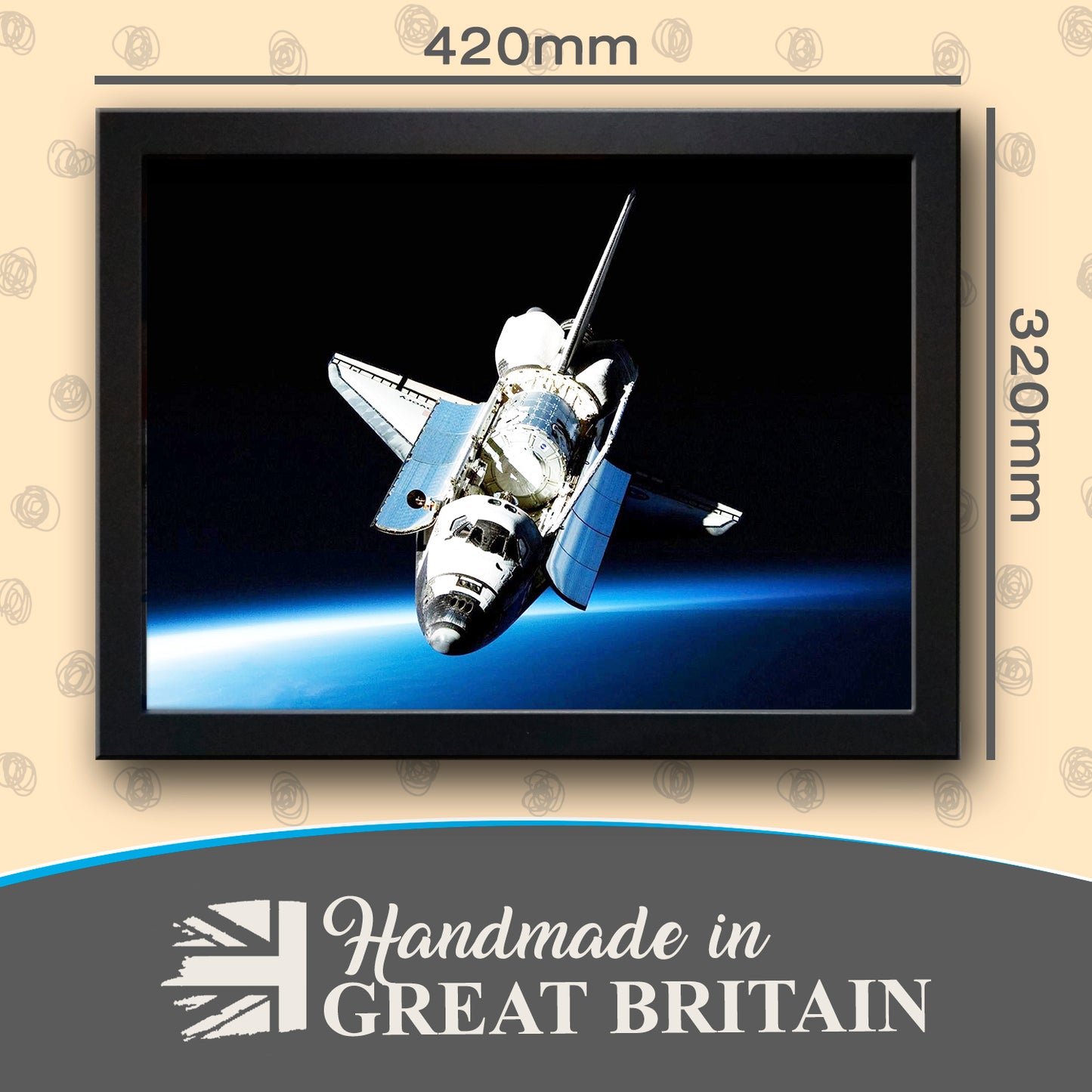 Space Shuttle in Orbit Cushioned Lap Tray