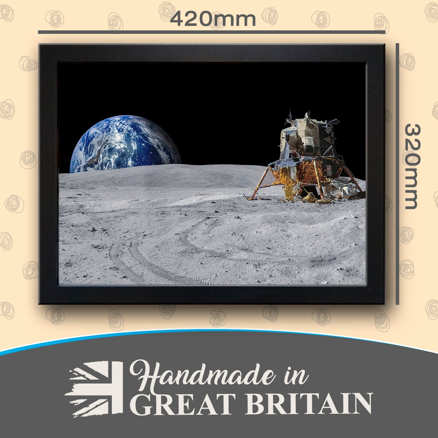 Earthrise on the Moon Cushioned Lap Tray
