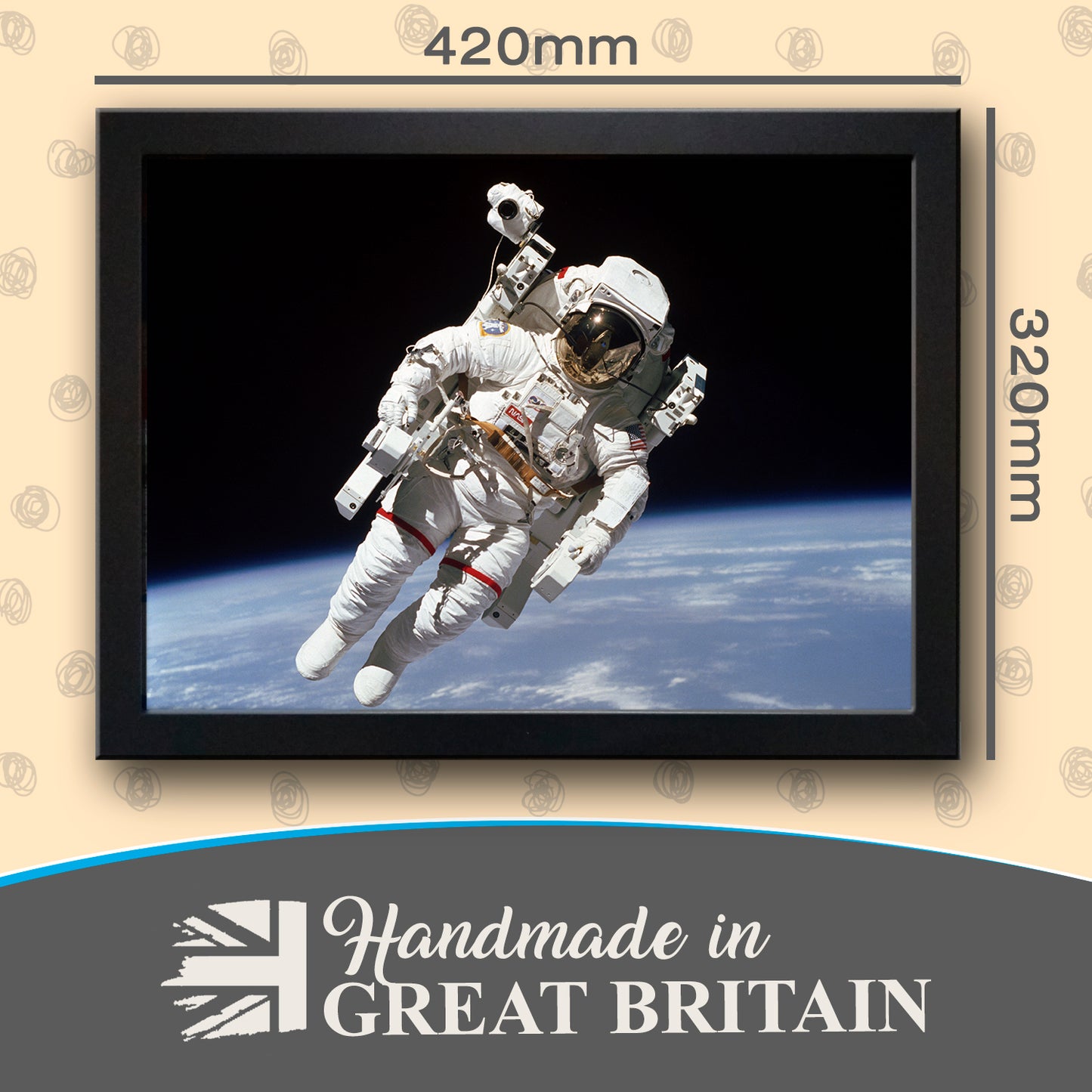 Astronaut Space Walk Cushioned Lap Tray