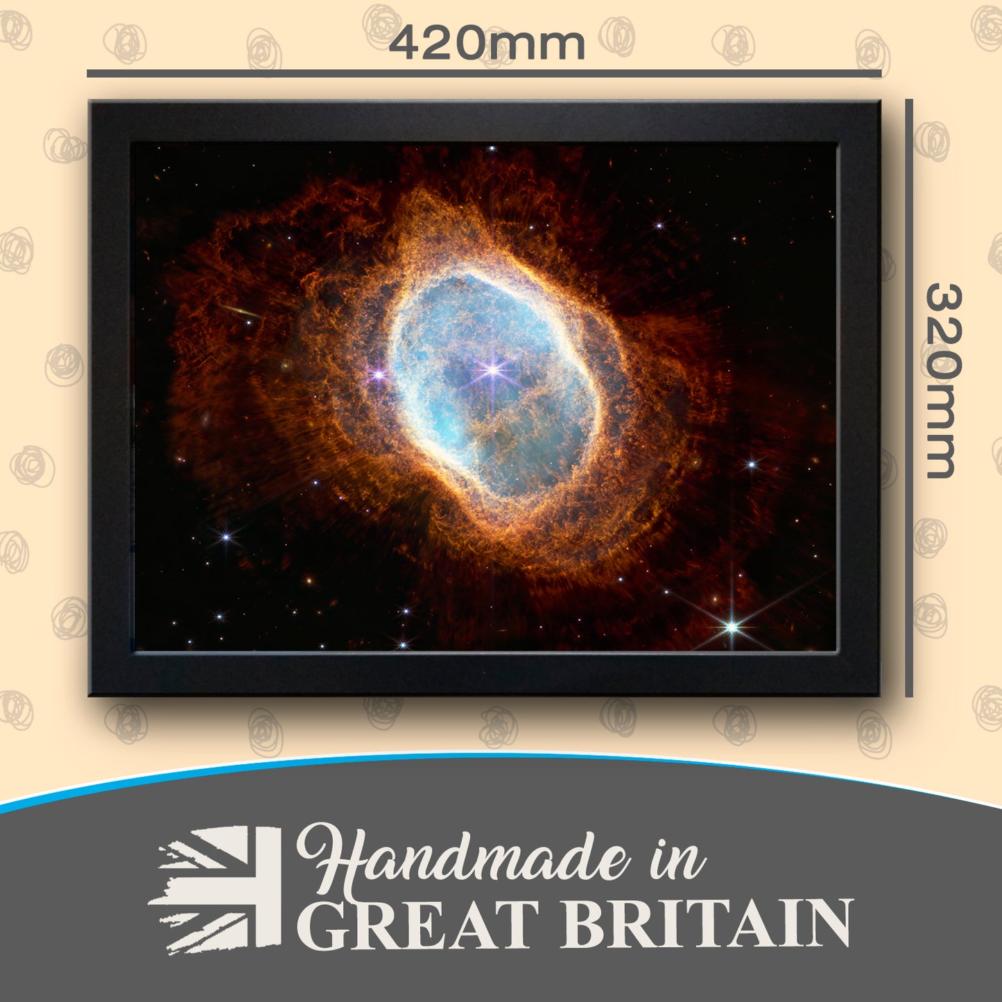The Southern Ring Nebula (James Webb) Cushioned Lap Tray