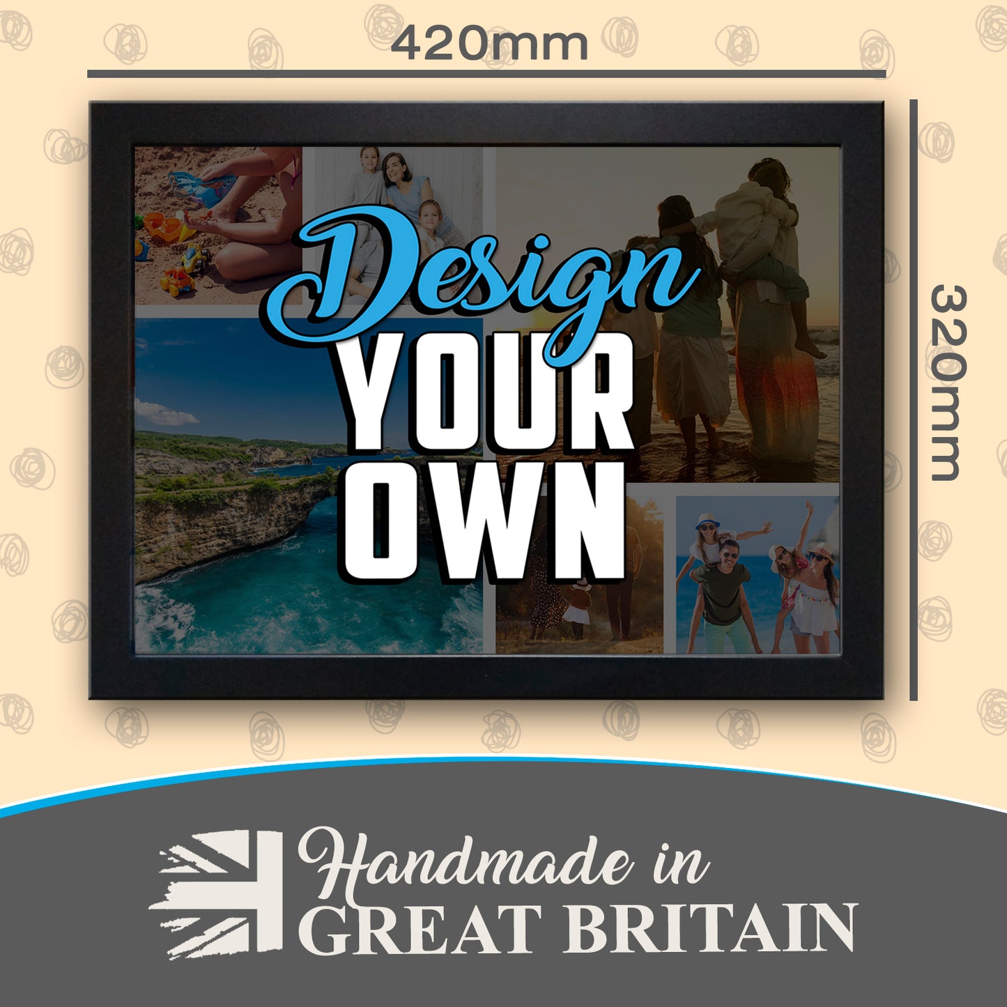 Design-Your-Own Personalised Photo Collage Lap Tray