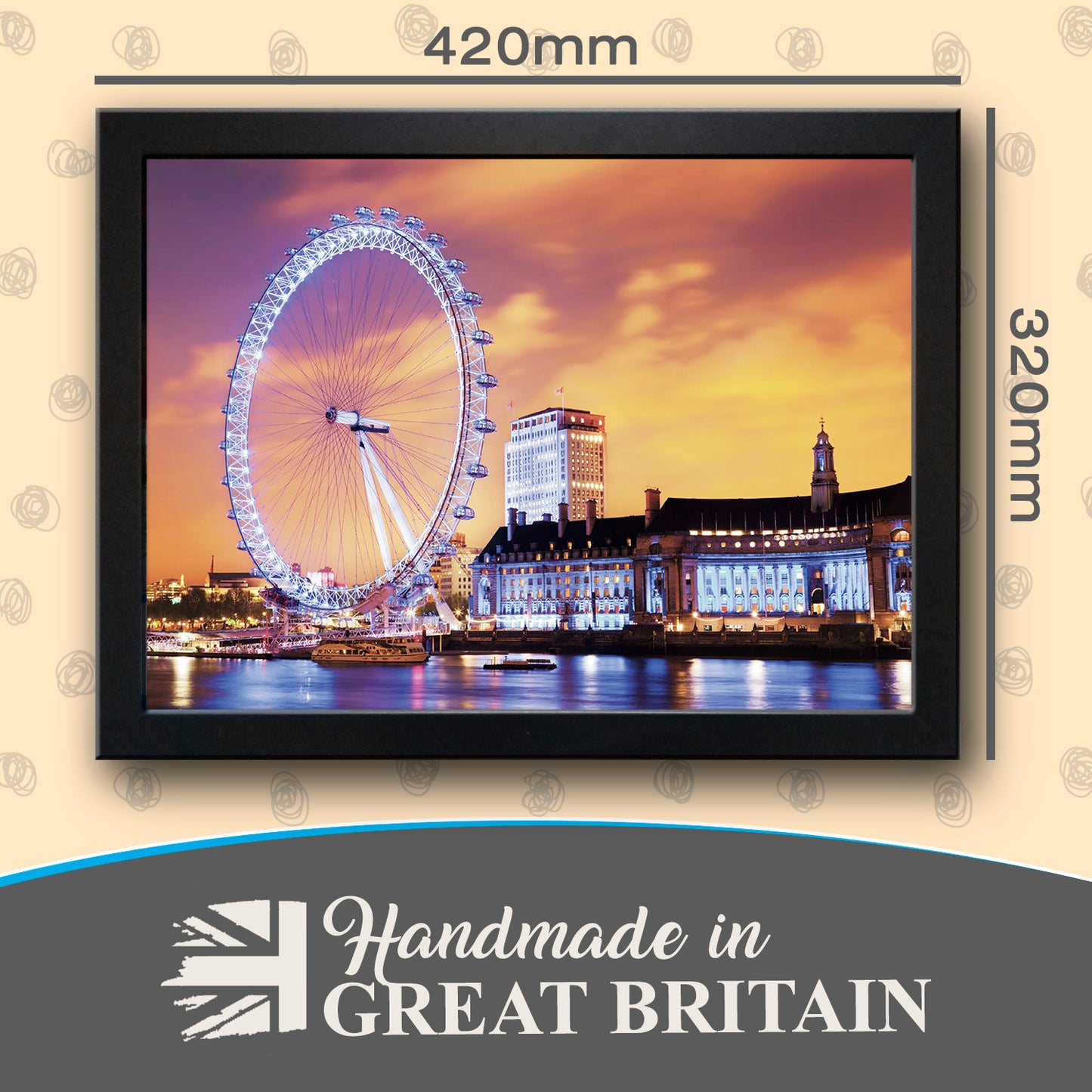 London Eye Cushioned Lap Tray
