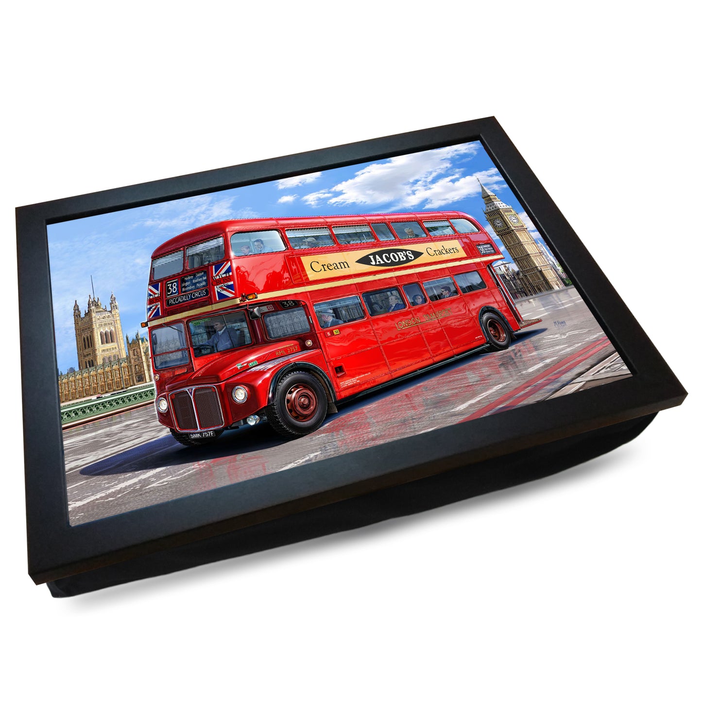 Routemaster Red Double Decker London Bus Cushioned Lap Tray - my personalised lap tray | mooki -