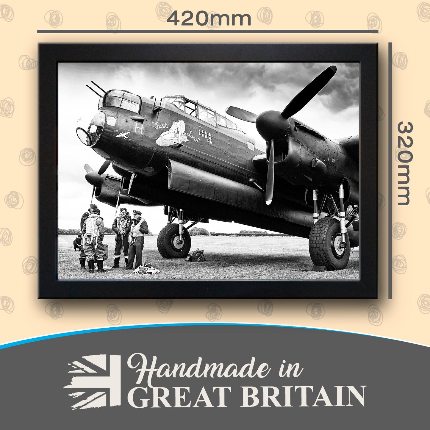 Avro Lancaster 'Just Jane' Bomber with Ground Crew Cushioned Lap Tray