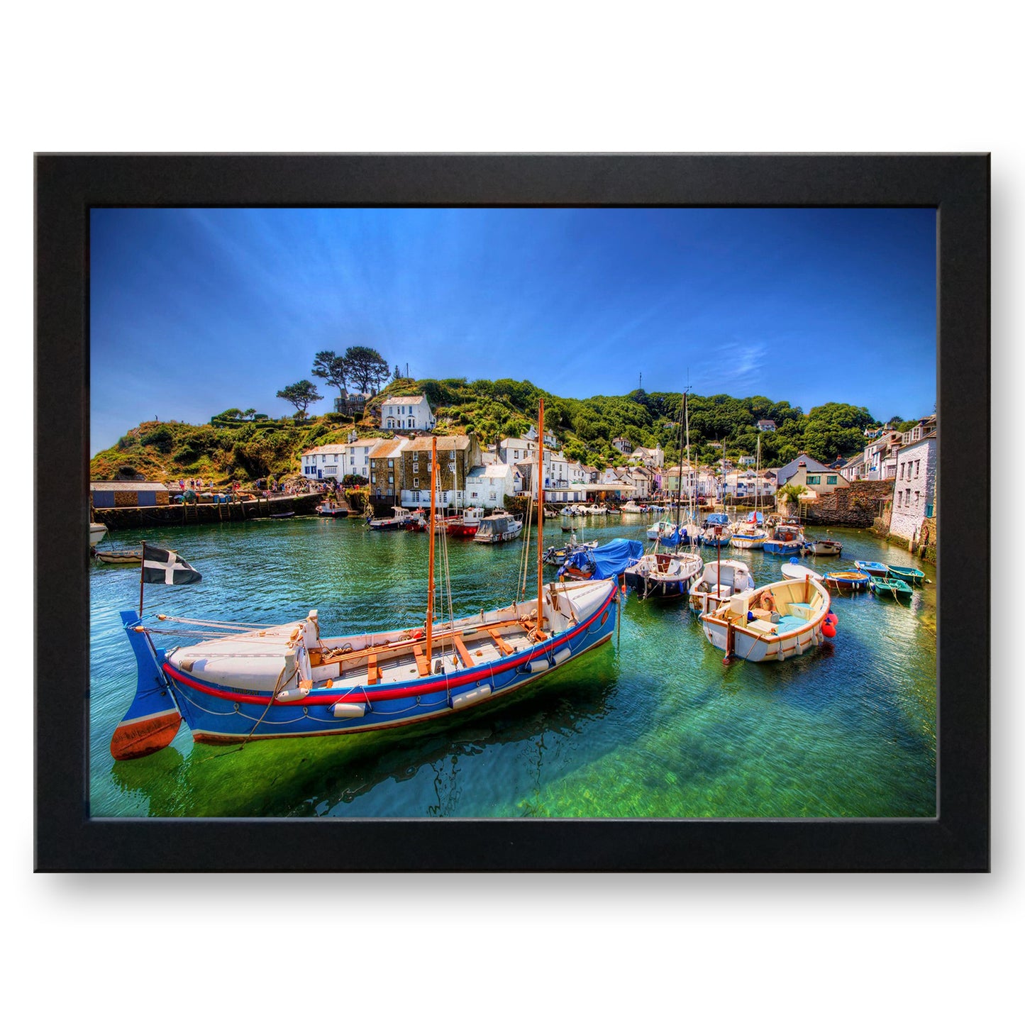 Fishing Boats in Polperro Harbour Cornwall Cushioned Lap Tray - my personalised lap tray | mooki -