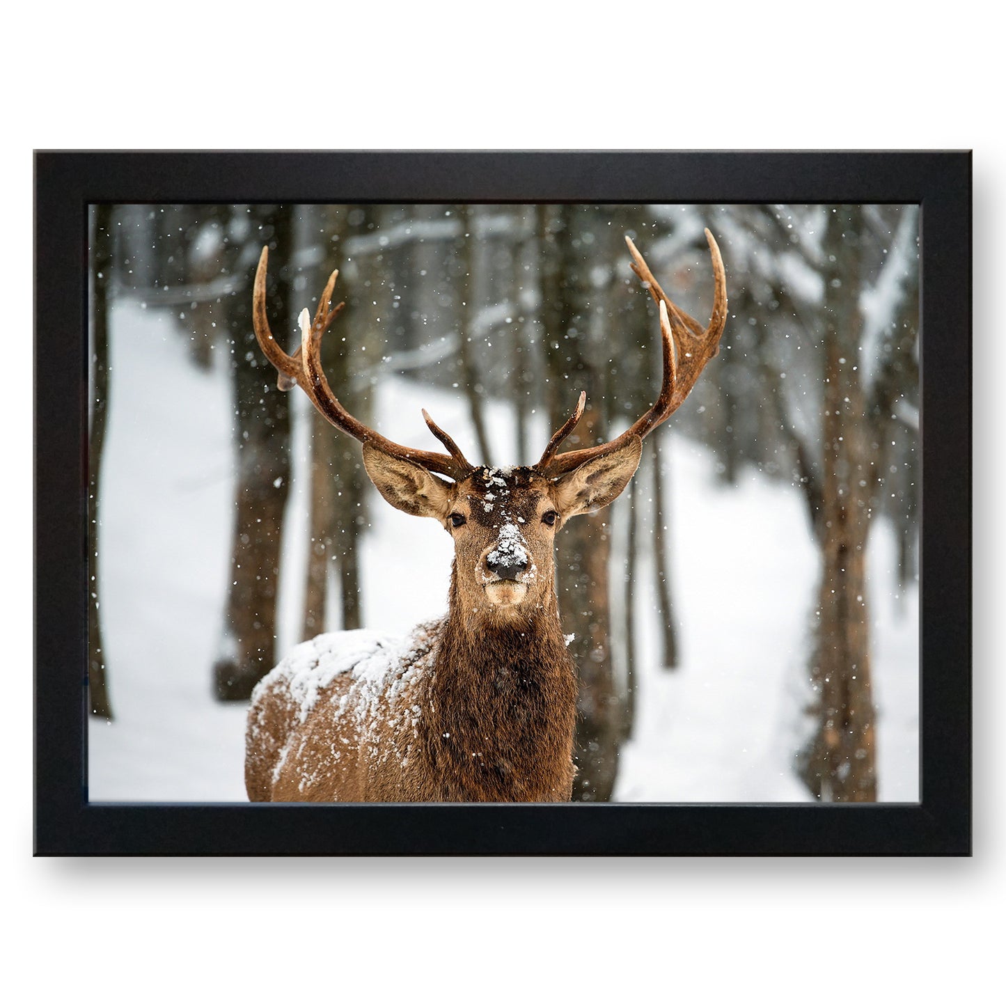 Reindeer Stag in Snowy Forest Cushioned Lap Tray - my personalised lap tray | mooki -