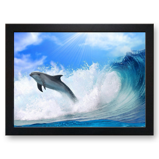 Dolphin Leaping from the Waves Cushioned Lap Tray - my personalised lap tray | mooki -