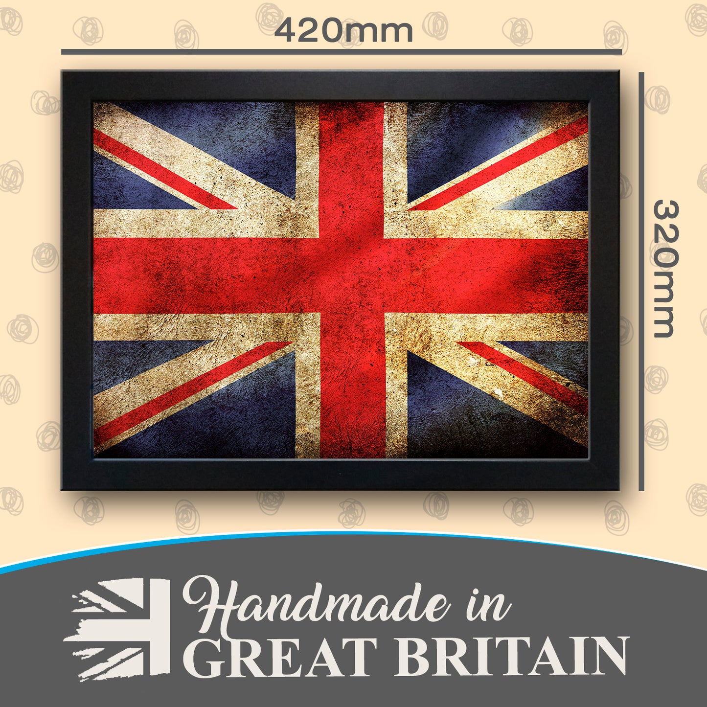 British Bulldog in the Autumn Leaves Cushioned Lap Tray