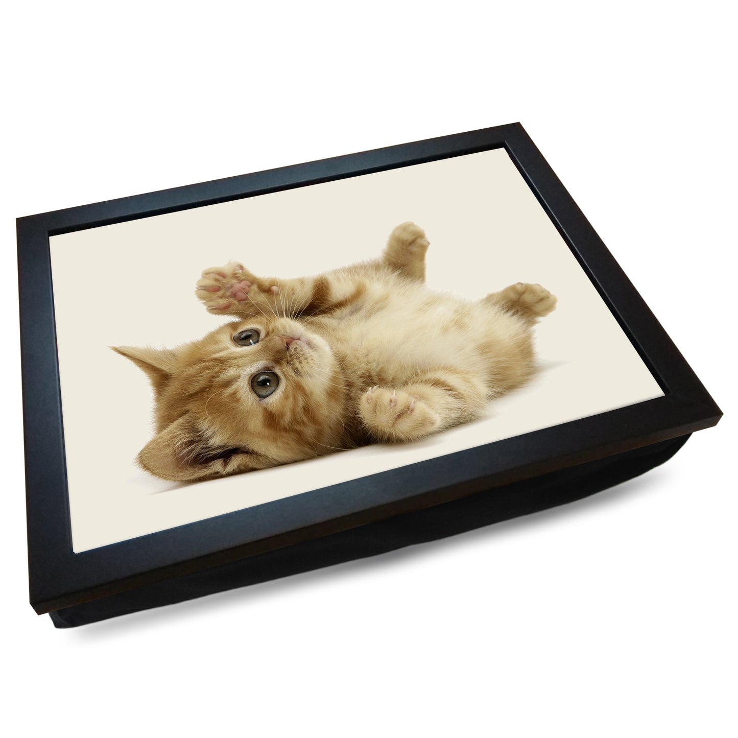 Playful Tabby Kitten Cushioned Lap Tray - my personalised lap tray | mooki -