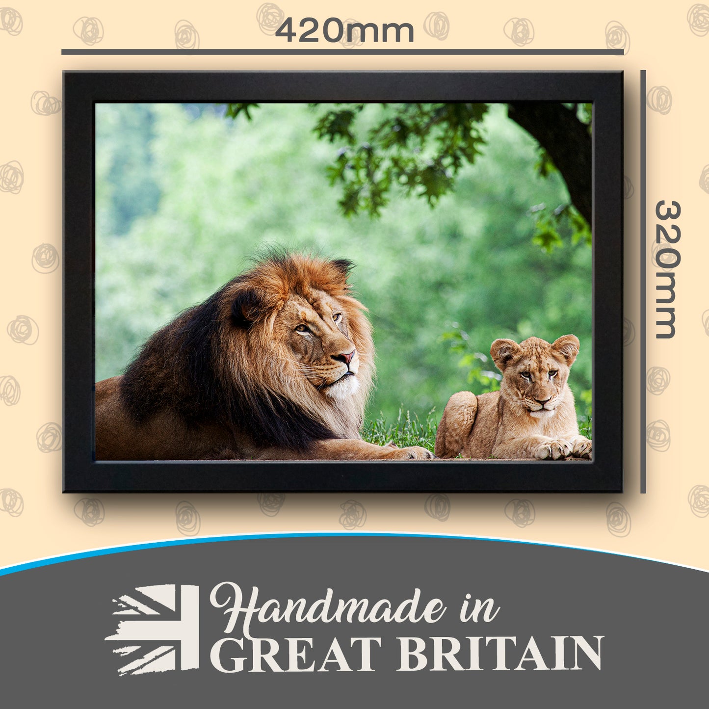 Lion and Cub Cushioned Lap Tray