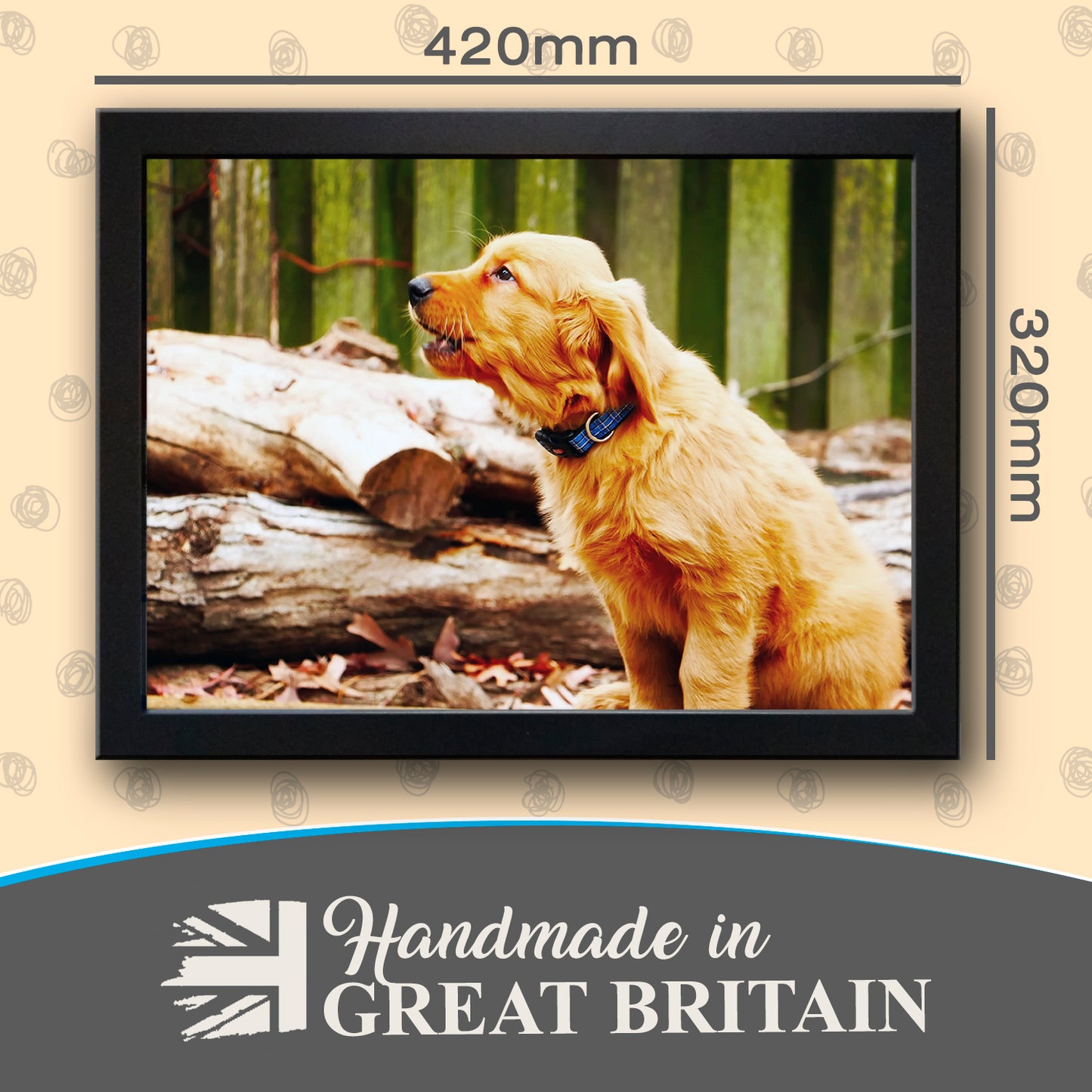 Golden Retriever Puppy Dog Cushioned Lap Tray