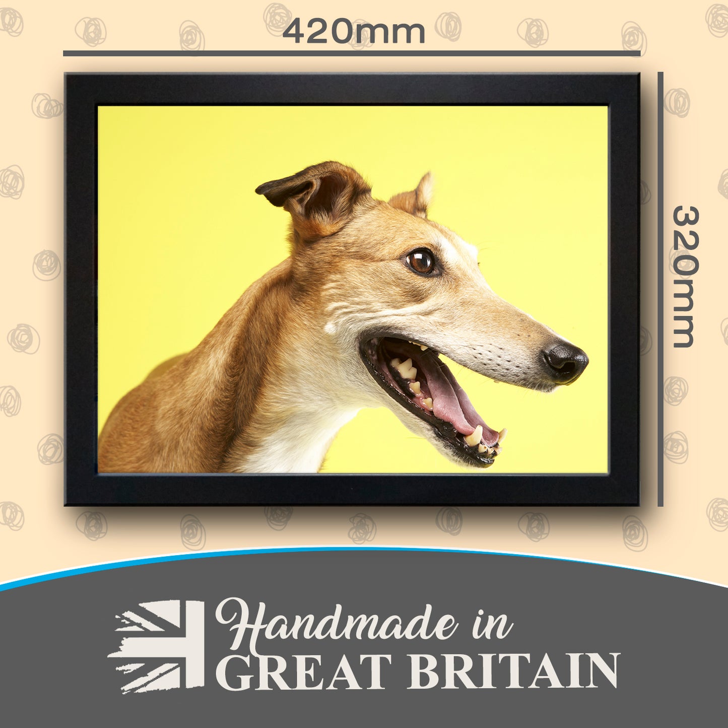 Greyhound Dog Cushioned Lap Tray