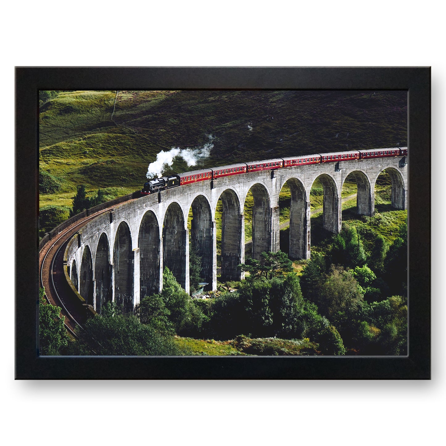 The Jacobite K1 Steam Train on Glenfinnan Viaduct (Hogwarts Express) Cushioned Lap Tray - my personalised lap tray | mooki -
