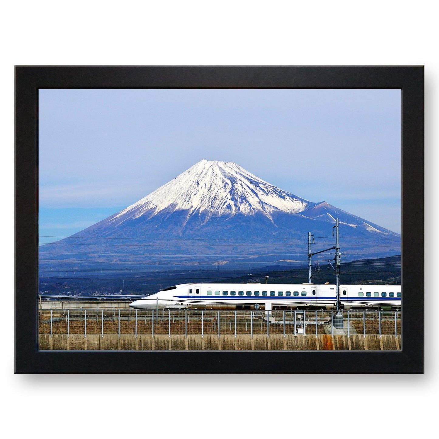 Bullet Train Passing Mount Fuji Cushioned Lap Tray - my personalised lap tray | mooki -