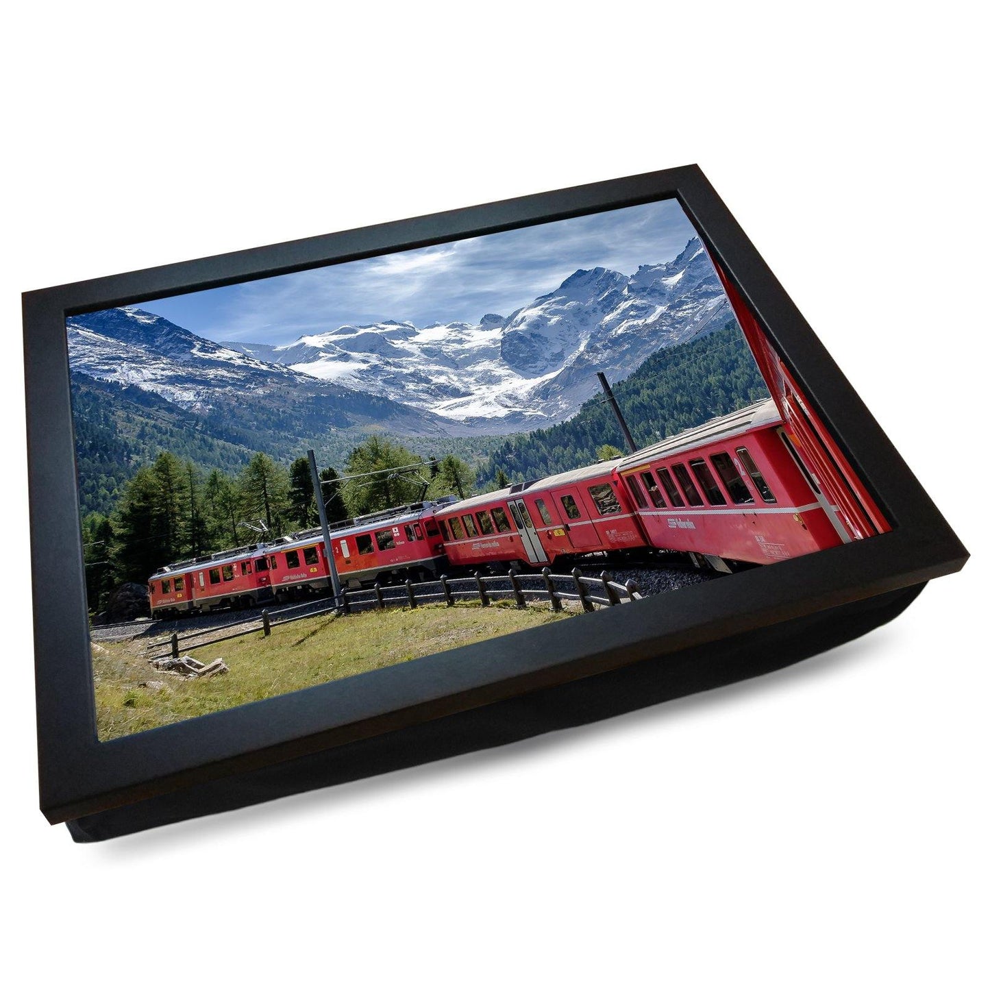 Bernina Express in the Swiss Alps Cushioned Lap Tray - my personalised lap tray | mooki -