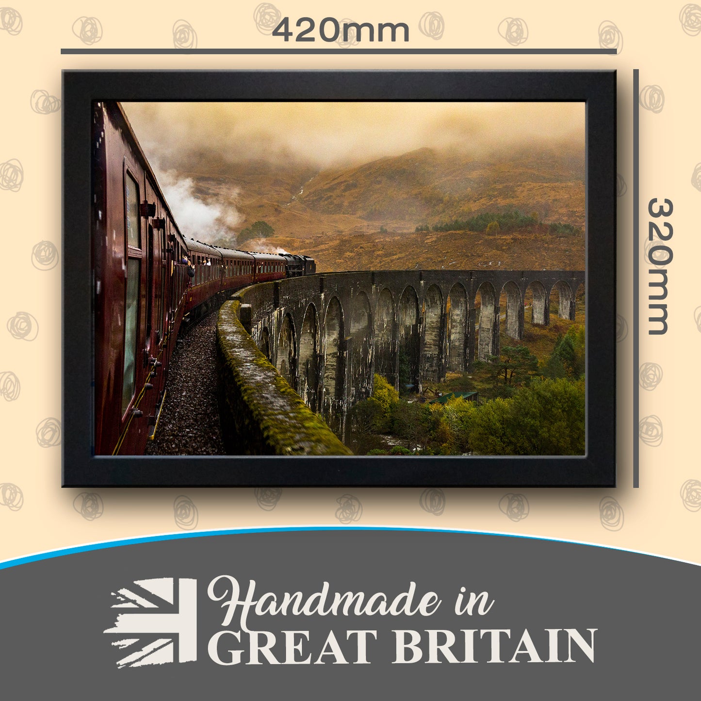 Onboard the Jacobite K1 on Glenfinnan Viaduct Cushioned Lap Tray