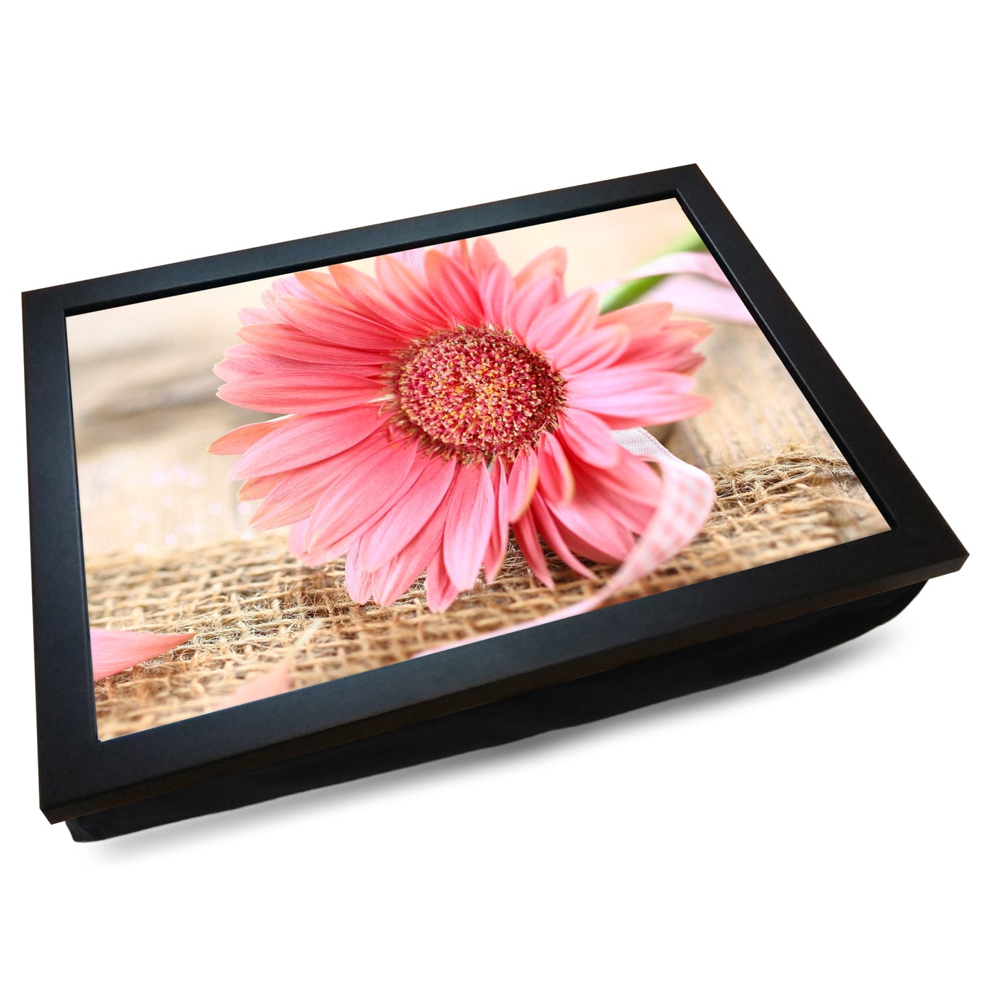 Pink Gerbina Daisy Flower Cushioned Lap Tray