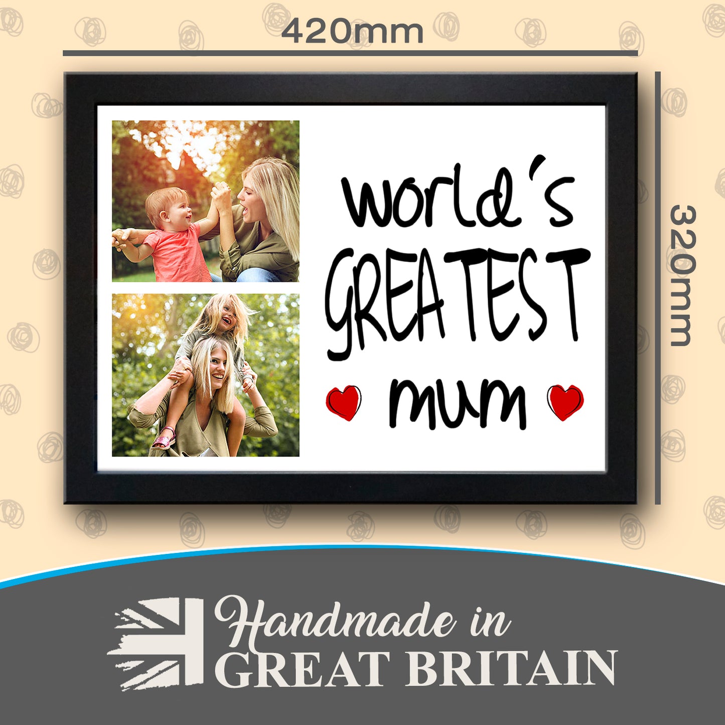 World's Greatest Mum Personalised Photo Collage Lap Tray