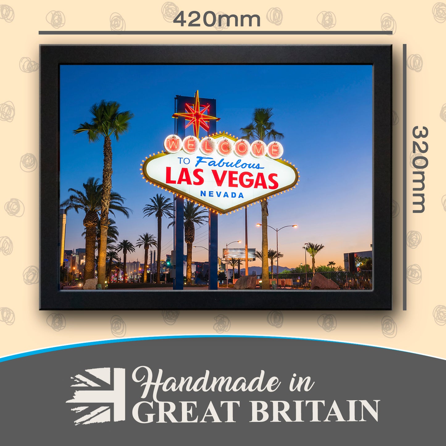 'Welcome to Las Vegas' Sign Cushioned Lap Tray