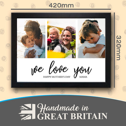 'We Love You, Happy Mother's Day Mama' Personalised Photo Collage Lap Tray