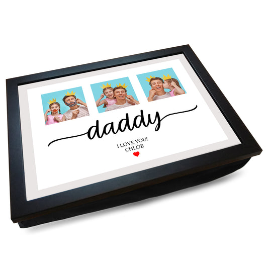 'Daddy I Love You!' Personalised Photo Collage Lap Tray