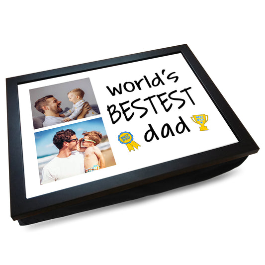 'World's Bestest Dad' Personalised Photo Collage Lap Tray