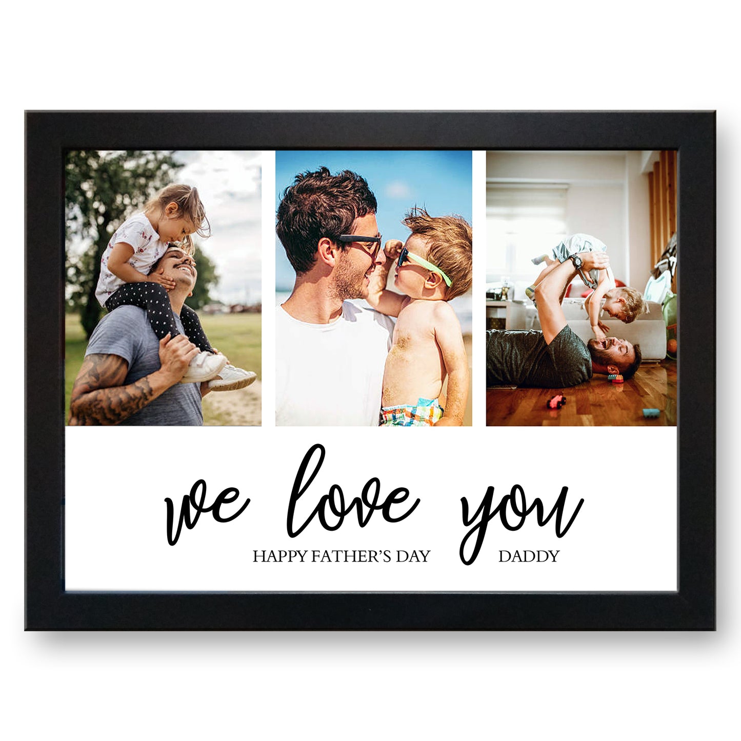 'We Love You - Happy Father's Day Daddy' Personalised Photo Collage Lap Tray