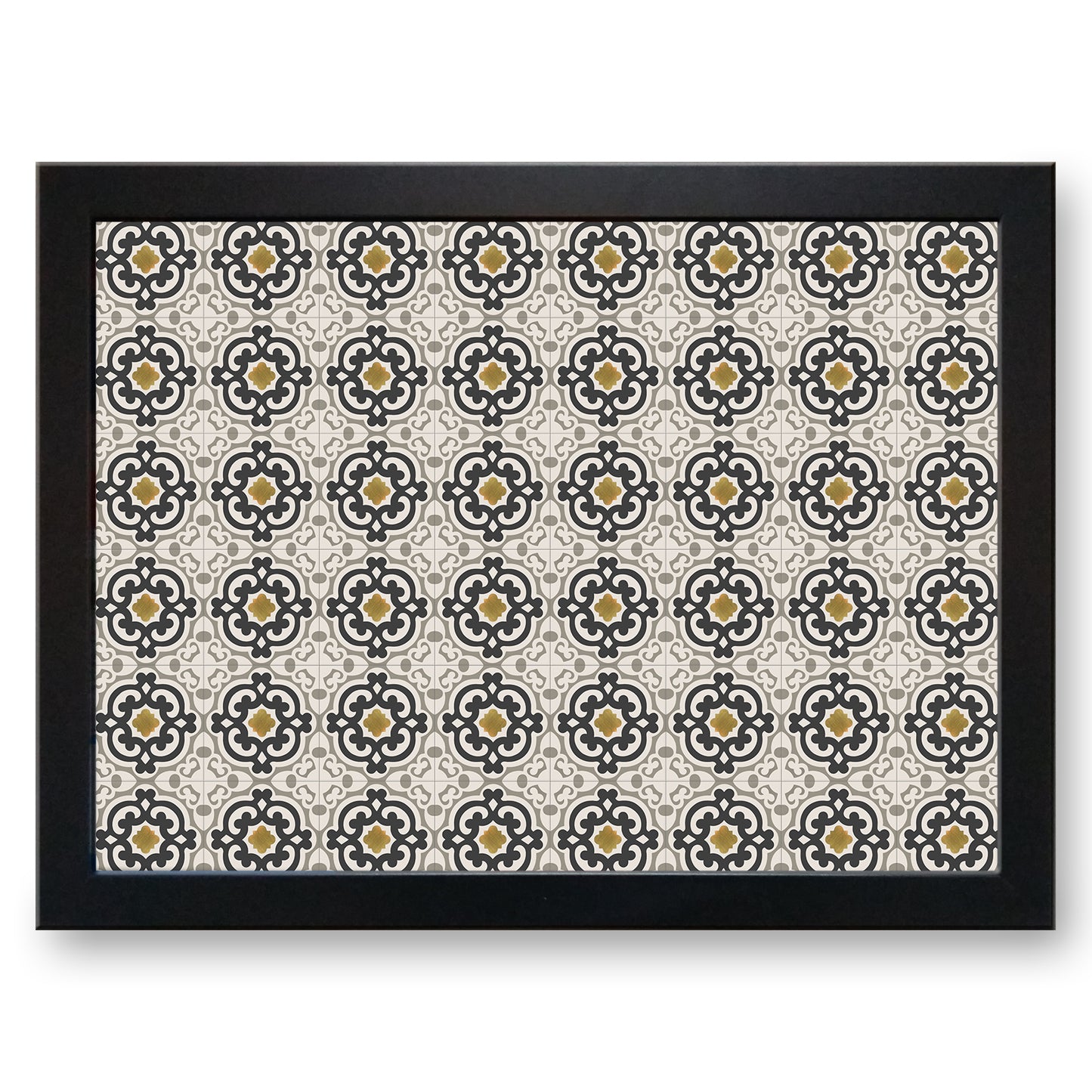 Pacific Brass & Ecru Mediterranian Tile Pattern Cushioned Lap Tray