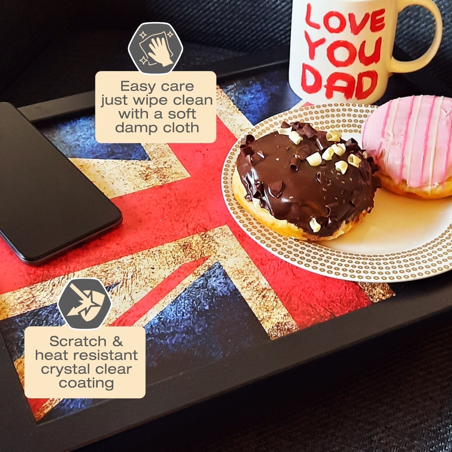 'We Love You - Happy Father's Day Daddy' Personalised Photo Collage Lap Tray