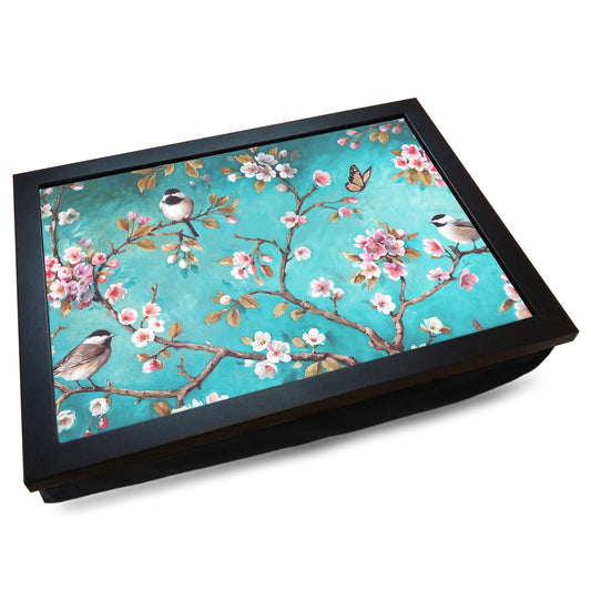 Butterflies & Birds in Cherry Blossom Cushioned Lap Tray