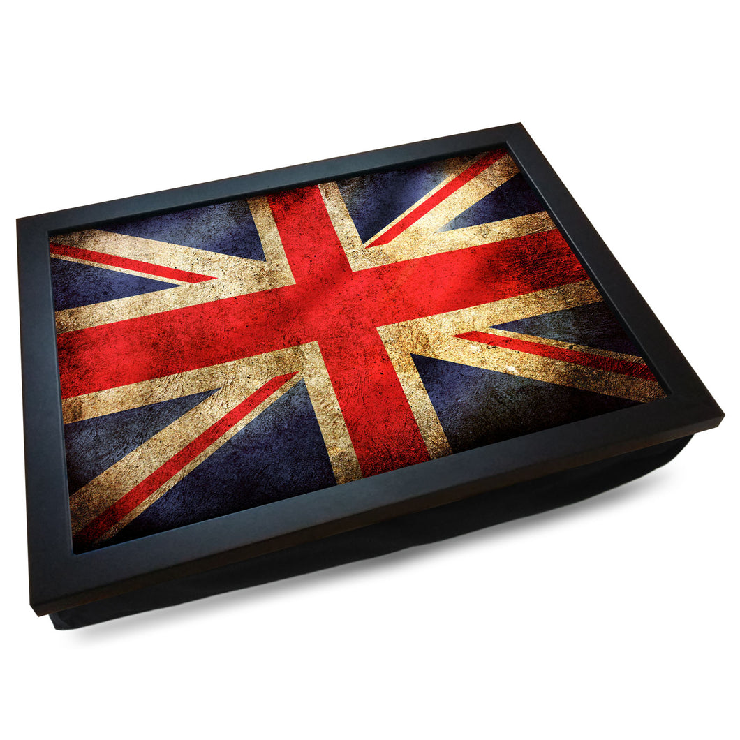 Union Jack (Vintage/Grunge) Flag Cushioned Lap Tray - my personalised lap tray | mooki   -   