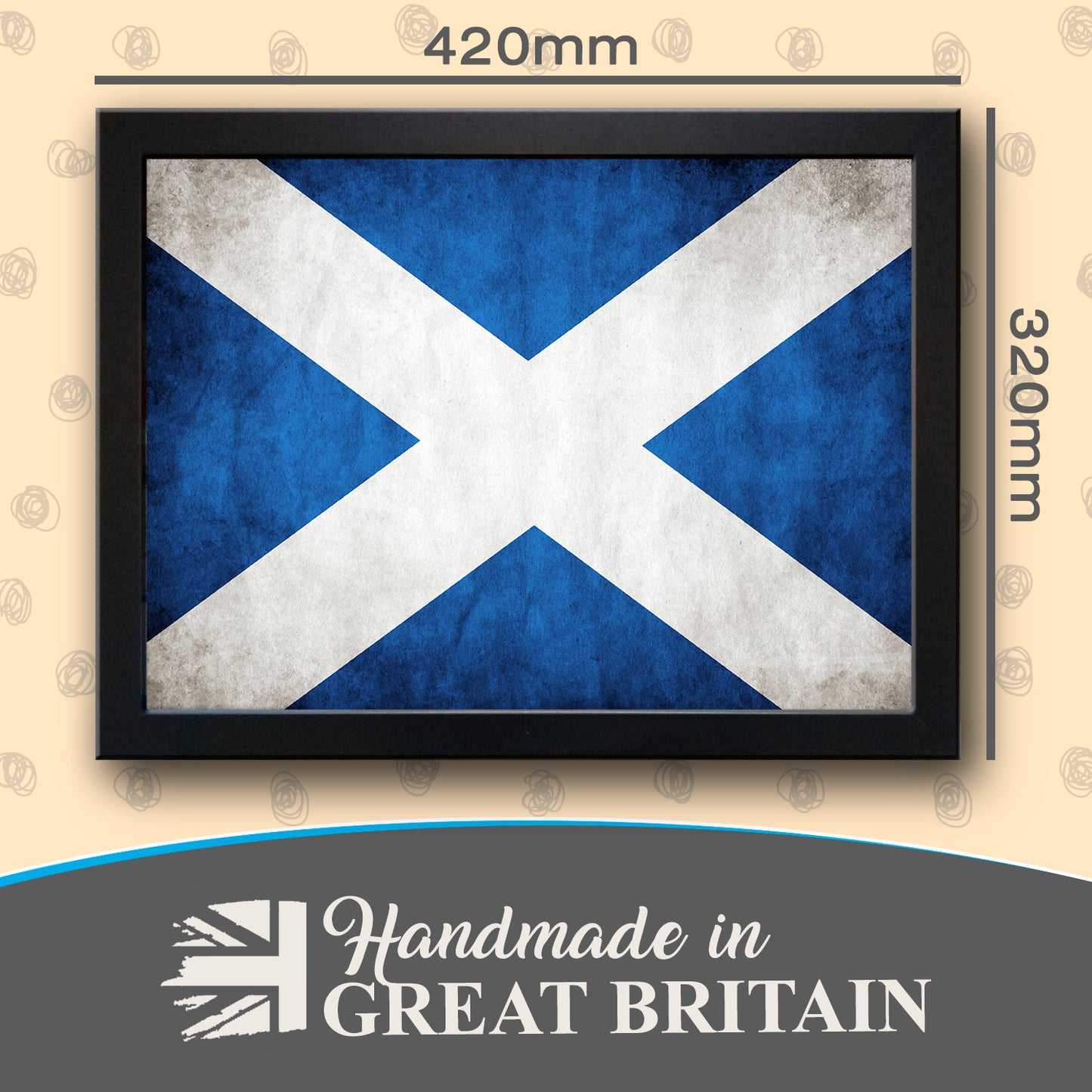 Scotland Saltire St Andrew's Flag (Grunge/Vintage) Cushioned Lap Tray
